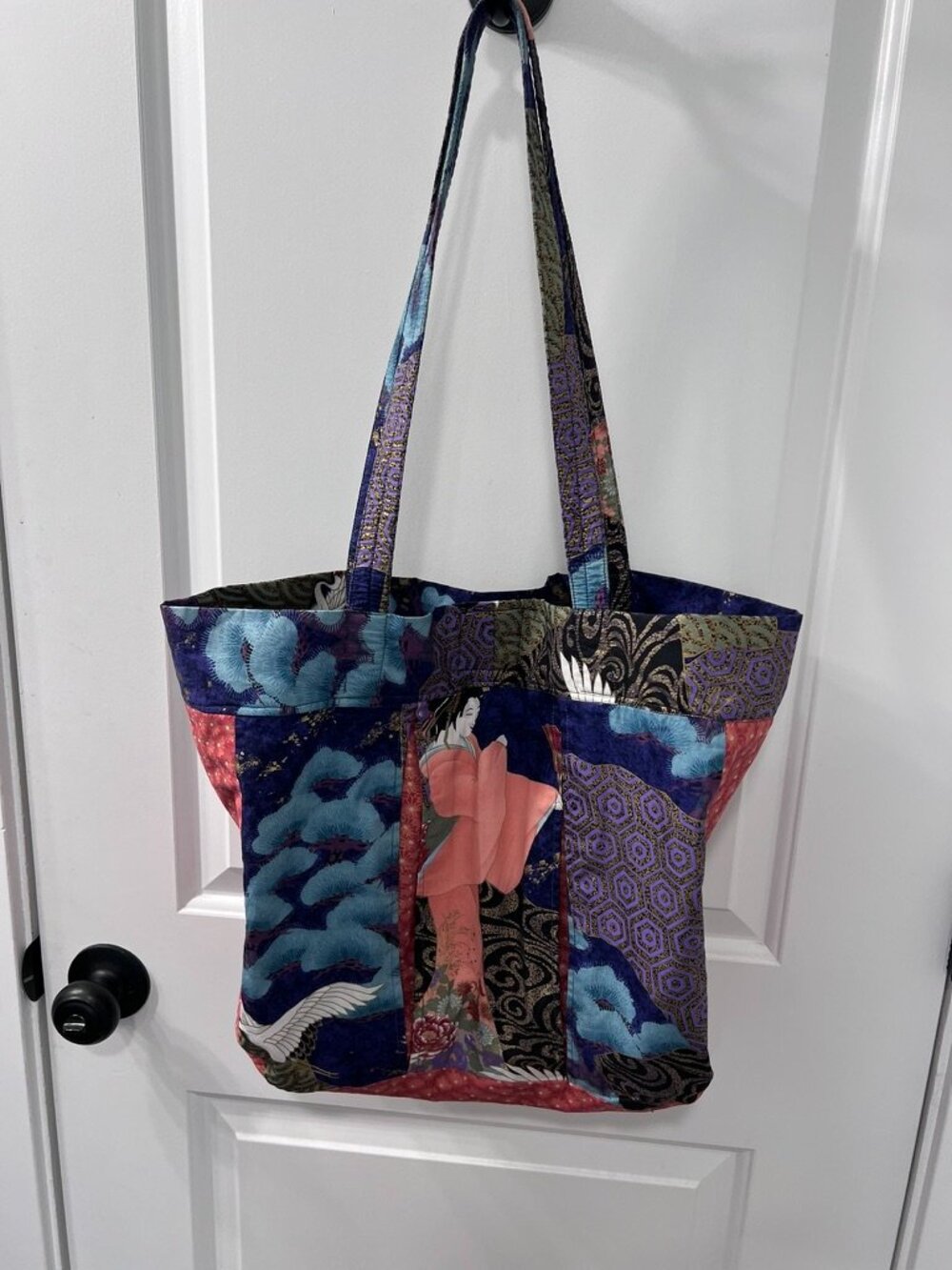 Handmade Quilted Japanese Inspired Patchwork Tote Bag